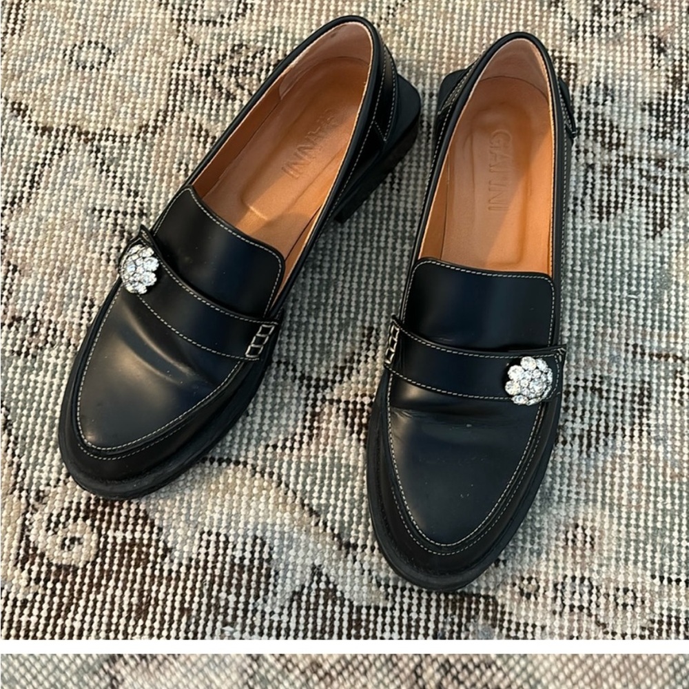 Black Ganni Loafers